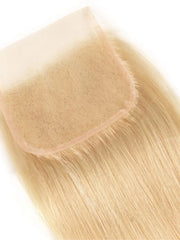 UNice 613 Blonde 4x4 Straight Virgin Human Hair Lace Closure Free Part
