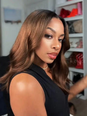 UNice Bye-Bye Slip 7x5 & 13x4 Lace Black to Chestnut Brown Ombre Yaki Bob Wig