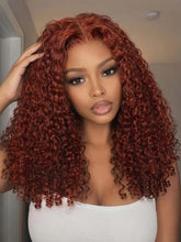 UNice Reddish Brown Burmese Curly Wig With Finger Coil Ends Bye-Bye Slip™ 7×5 Lace Closure Glueless Glam-Ready Natural Volume