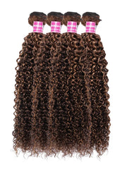 UNice Blonde Highlight Piano Color 4 Bundles Of Curly Weave Hair Deal