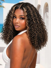 UNice Golden Brown Highlights Burmese Curly Wig With Finger Coil Ends Bye-Bye Slip™ 7×5 Lace Closure Glueless Glam-Ready Dimensional Color