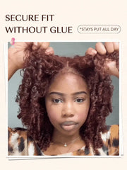 UNice Reddish Brown Jerry Curly Wig Bye-Bye Slip™ 7x5 Lace Closure Glueless Glam-Ready Night Out Statement Curls Eye-Catching Color
