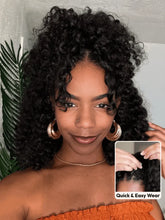 UNice InvisiBlend™ V part Jerry Curly& Kinky Curly Wig With Flexible Drawstring 100% Human Hair No Leave Out Protect Your Natural Hair 180% Density