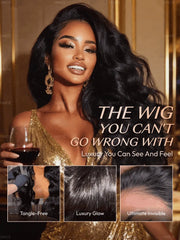 UNice 13x4 HD Real Scalp™ Wig Pull And Go Drawstring Loose Wave with Face Framing Curtain Bangs