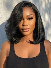 UNice 7x5 Bye-Bye Slip™ Lace Natural Black Side Part Blowout Bob Wig with Soft Curled Ends