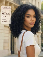 UNice InvisiBlend™ V part Jerry Curly& Kinky Curly Wig With Flexible Drawstring 100% Human Hair No Leave Out Protect Your Natural Hair 180% Density