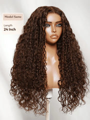 UNice Bye-Bye Slip™ 7x5 Lace Glueless Auburn/Red Brown Type 3/4-Inspired Multi-Textured Curls Wig with Loose Wavy Ends