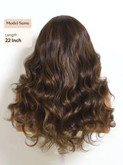 UNice Bye-Bye Slip™ Chocolate Brown Balayage 7×5 Lace Closure Glueless Glam With Highlights Loose Wave Wig With Invisi Drawstring