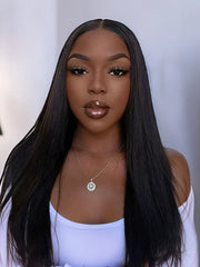 UNice 5x5 HD Invisible Lace Closure With 3Pcs Straight Human Hair Bundles