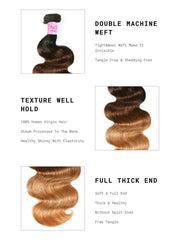 UNice Hair Body Wave Virgin Hair 1 Bundle Unprocessed Ombre Human Hair Wave