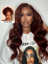 UNice 7x5 Bye Bye Slip Wig Glueless Lace 150% density Flattering Sun-Kissed Warm Tones Reddish Brown Body Wave Bleached Knots Drawstring Wig