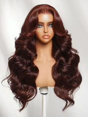 UNice 7x5 Bye Bye Slip™ Lace Mahogany Brown Loose Wave Drawstring Wig with Face-Framing Layers