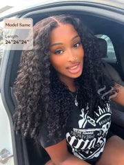UNice 3 Pcs/pack Burmese Curly Human Hair 3 Bundles With Twist Out Ends