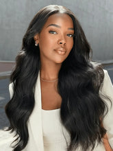 UNice InvisiBlend™ V Part Glueless Yaki Straight Natural Black Wig With Invisi Drawstring 100% Human Hair 180% Density