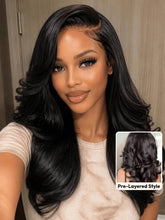UNice 7x5 Lace Bye-Bye Slip™ Wig Feathered Layer Left Side Part 200% Density Wig with Flexible Drawstring 100% Human Hair