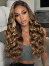 UNice Bye-Bye Slip™ 7x5 Lace Glueless Ash Brown Highlights Luxury Body Wave Drawstring Wig with Dark Roots
