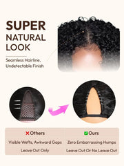 UNice EasiContour™ V Part Black to Chestnut Brown Ombre Body Wave Wig With Invisi Drawstring