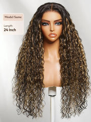 UNice 7x5 Bye Bye Slip™ Lace Golden Blonde Balayage Highlights Water Wave Glueless Wig