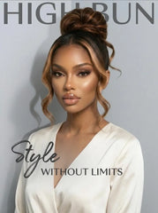 UNice 360 HD Lace Pre-plucked Luxury Raw Virgin Hair Chocolate Brown Balayage Body Wave Wig with Money Piece Highlights