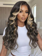 UNice 7x5 Bye Bye Slip™ Lace Black With Blonde Face-Framing Highlights Body Wave Wig with Side Part Bangs
