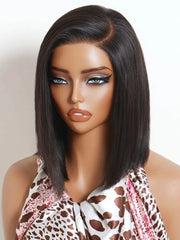 UNice Bye-Bye Slip™ 6x4 Lace Glueless Natural Black Side Part Sleek Blunt Cut Bob Wig Chin Length Straight Hair