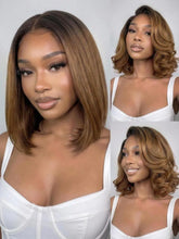 UNice 7x5 Bye Bye Slip & 13x4 Pre-Everything Lace Black to Chestnut Brown Ombre Yaki Straight Wig With Invisi Drawstring