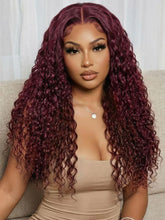 UNice 13x4 Bye Bye Slip™ Lace Frontal Burgundy Water Wave Glueless Wig with Invisi Drawstring