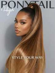 UNice 360 HD Lace Pre-plucked Luxury Raw Virgin Hair Brown to Honey Blonde Ombre Silky Straight Wig with Dark Roots