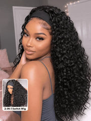 UNice 2-In-1 Switch™ & HookFit™ Headband Wig Water Wave for Healthcare Workers | Comfortable, Secure, and Effortless All-Day Wear for Busy Shifts