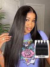 UNice Yaki Hair Bundles 4 Pcs/pack Yaki Virgin Human Hair