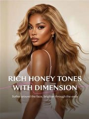 7x5 Bye-Bye Slip Wig With Drawstring Pre-Cut Glueless Lace Honey Blonde Body Wave Wig