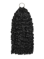 UNice Feather Crochet Human Hair Black Burmese Curly with Finger Coil Ends Micro Ring Loop Hook & Slay