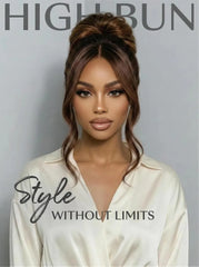 UNice 360 HD Lace Pre-plucked Luxury Raw Virgin Hair Chocolate Brown to Caramel Honey Blonde Ombre Body Wave Wig
