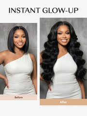 UNice 13x4 HD Lace Bye-Bye Slip™ Body Wave Wig – 100% Human Hair Glueless Pull & Go Fit Ear-to-Ear With Flexi-Fit Drawstring