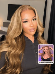 7x5 Bye-Bye Slip Wig With Drawstring Pre-Cut Glueless Lace Honey Blonde Body Wave Wig