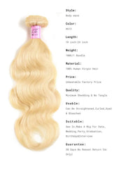 UNice Hair 613 Blonde Virgin Human Hair Wave 4 Bundles Body Wave Hair Weft