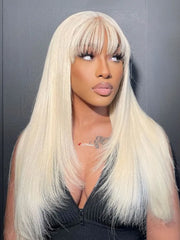 [22"=$49] 180% High Density 13x4 Lace Front Straight Hair Wig Layered Butterfly Haircut Summer Light Blonde Color