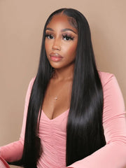 UNice 5x5 HD Invisible Lace Closure With 3Pcs Straight Human Hair Bundles