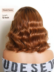 UNice Copper Brown Body Wave Bob Wig Bye-Bye Slip™ 13×4 Lace Front Glueless Glam-Ready Warm Copper Glow Polished Finish