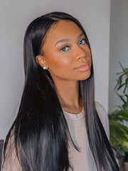UNice 5x5 HD Invisible Lace Closure With 3Pcs Straight Human Hair Bundles