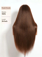 UNice Auburn/Red Brown Layered Straight Wig Bye-Bye Slip™ 13×4 Lace Frontal Glueless Glam-Ready Luxe Layers Head-Turning Color