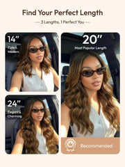 UNice 7x5 Bye Bye Slip™ Balayage Highlight Body Wave & Curtain Bangs Wig – Glueless Lace Pull & Go with Flexible Drawstring
