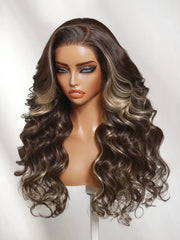 UNice Mocha Brown Blonde Balayage Body Wave Wig Bye-Bye Slip™ 7×5 Lace Closure Glueless Glam-Ready Soft Waves Natural Color Blend