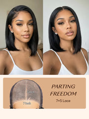 UNice 7x5 Bye-Bye Knots Glueless Lace Bleached Knots Pre Layered Bob With Drawstring Wig