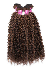 UNice Blonde Highlight Piano Color 4 Bundles Of Curly Weave Hair Deal