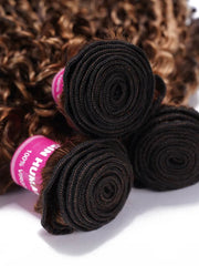 UNice Blonde Highlight Piano Color 4 Bundles Of Curly Weave Hair Deal