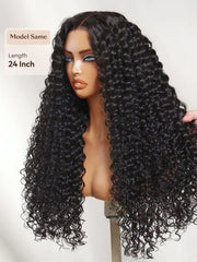 UNice 13x4 Bye Bye Slip™ Lace Frontal Glueless Black Voluminous Deep Curly Wig With Full Ends
