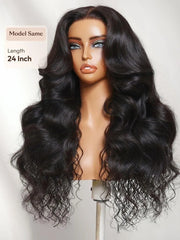 UNice 7x5 Bye Bye Slip™ Glueless Lace Natural Water Wave with Soft Body Wave Wig with Face-Framing Curtain Bangs