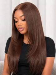 UNice Auburn/Red Brown Layered Straight Wig Bye-Bye Slip™ 13×4 Lace Frontal Glueless Glam-Ready Luxe Layers Head-Turning Color