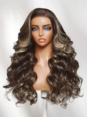UNice Mocha Brown Blonde Balayage Body Wave Wig Bye-Bye Slip™ 7×5 Lace Closure Glueless Glam-Ready Soft Waves Natural Color Blend